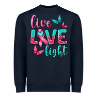 Navy Live Love Fight Breast Cancer Heavyweight Sweatshirt - texasbilliewilder