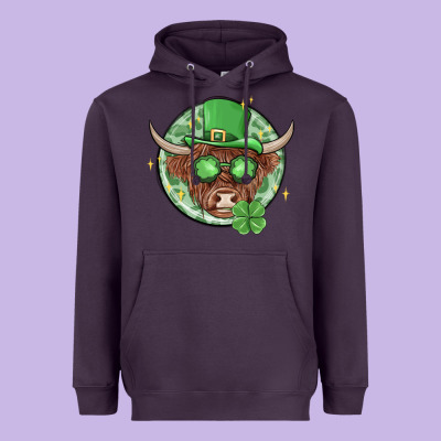 St. Patrick's Day Heifer Heavyweight Hoodie Designed By Maliassmallbusiness