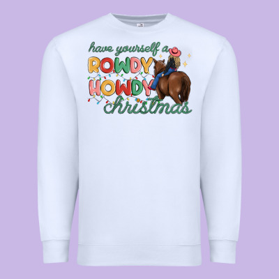 Have Yourself A Rowdy Howdy Christmas Premium Sweatshirt Designed By Maliassmallbusiness