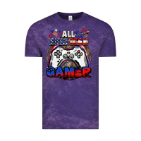Cloud Purple All American gamer 4th of july Vintage Tee - CowGirlArtShop