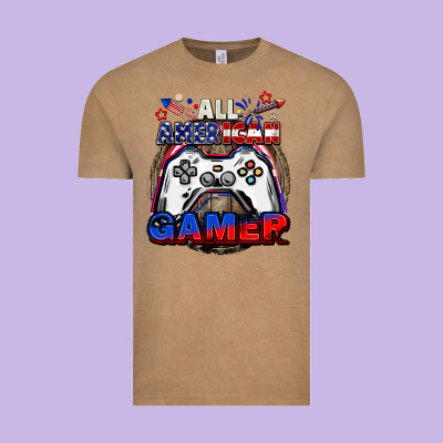 All American Gamer 4th Of July Vintage Tee Designed By Cowgirlartshop