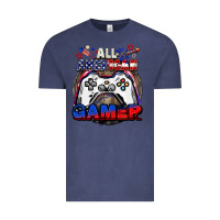 Vintage Denim All American gamer 4th of july Vintage Tee - CowGirlArtShop