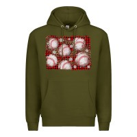 Army Green baseball christmas background Premium Hoodie - AdoDesignShop