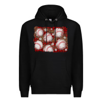 Black baseball christmas background Premium Hoodie - AdoDesignShop