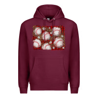 Burgundy baseball christmas background Premium Hoodie - AdoDesignShop