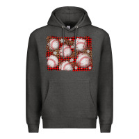 Charcoal Heather baseball christmas background Premium Hoodie - AdoDesignShop