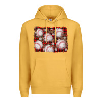 Mustard baseball christmas background Premium Hoodie - AdoDesignShop