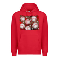 Red baseball christmas background Premium Hoodie - AdoDesignShop