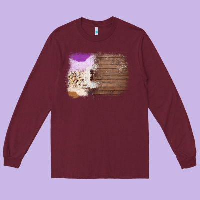 Wood Cowhide Pattern Long Sleeve Tee Designed By Bettercallsaul