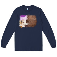 Navy Wood Cowhide Pattern Long Sleeve Tee - Bettercallsaul
