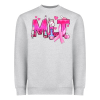 Heather Grey Medical Laboratory Technician Breast Cancer Heavyweight Sweatshirt - texasbilliewilder
