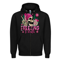 Black freezing to death winter skull Zipper Hoodie - Jasminsmagicworld