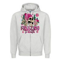 Dove Grey freezing to death winter skull Zipper Hoodie - Jasminsmagicworld