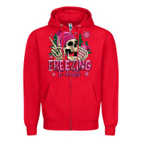 Red freezing to death winter skull Zipper Hoodie - Jasminsmagicworld