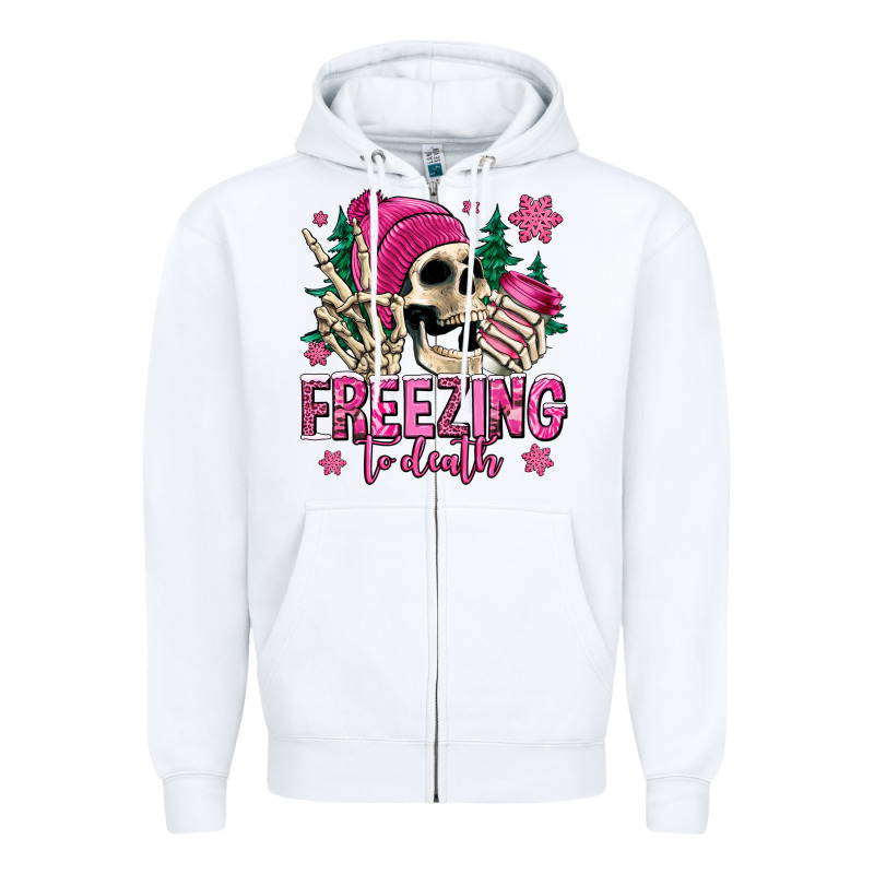 Freezing To Death Winter Skull Zipper Hoodie by Jasminsmagicworld | Teevron