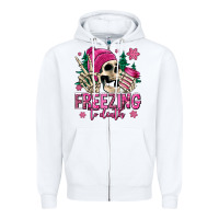 White freezing to death winter skull Zipper Hoodie - Jasminsmagicworld