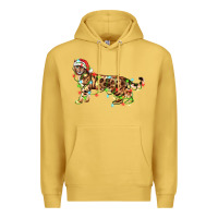 Antique Gold christmas bengal cat Premium Hoodie - LillyAllenDesigns