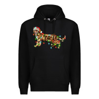 Black christmas bengal cat Premium Hoodie - LillyAllenDesigns