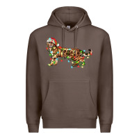 Coffee christmas bengal cat Premium Hoodie - LillyAllenDesigns