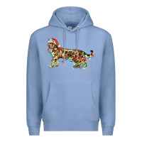 Colony Blue christmas bengal cat Premium Hoodie - LillyAllenDesigns