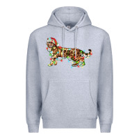 Heather Grey christmas bengal cat Premium Hoodie - LillyAllenDesigns