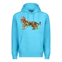 Ocean Blue christmas bengal cat Premium Hoodie - LillyAllenDesigns