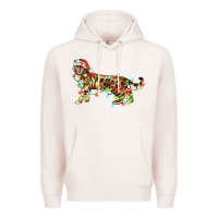 Pale Pink christmas bengal cat Premium Hoodie - LillyAllenDesigns