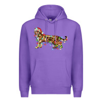 Purple christmas bengal cat Premium Hoodie - LillyAllenDesigns