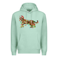 Seafoam christmas bengal cat Premium Hoodie - LillyAllenDesigns