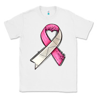 White breast cancer sport ribbons Classic Tee - AdoDesignShop