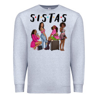Heather Grey sista sisters afro black women Premium Sweatshirt - NancyCooperArtShop