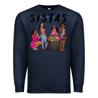 Navy sista sisters afro black women Premium Sweatshirt - NancyCooperArtShop