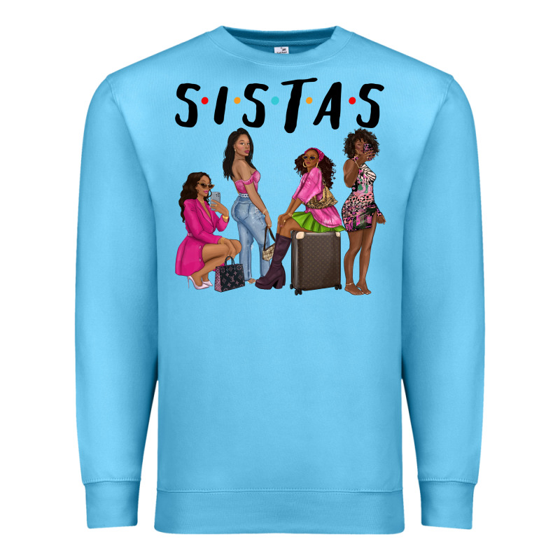 Sista Sisters Afro Black Women Premium Sweatshirt by NancyCooperArtShop | Teevron