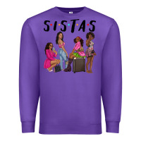 Purple sista sisters afro black women Premium Sweatshirt - NancyCooperArtShop