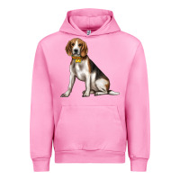 Fuchsia Pink beagle with overflow Urban Hoodie - texasbilliewilder