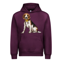 Mauve Wine beagle with overflow Urban Hoodie - texasbilliewilder