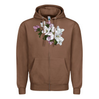 Chestnut apple blossom Zipper Hoodie - LillyAllenDesigns