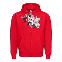 Red apple blossom Zipper Hoodie - LillyAllenDesigns