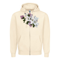 Sandshell apple blossom Zipper Hoodie - LillyAllenDesigns