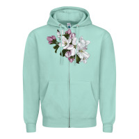 Seafoam apple blossom Zipper Hoodie - LillyAllenDesigns