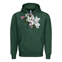 Sports Green apple blossom Zipper Hoodie - LillyAllenDesigns