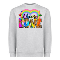 Heather Grey Choose love Heavyweight Sweatshirt - Zillion Design Studio