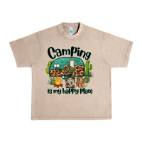 Camping Is My Happy Place Caravan And Gnome Urban Heavy Tee | Teevron