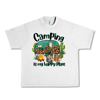 Lunar Rock camping is my happy place caravan and gnome Urban Heavy Tee - BarkalooDesign