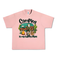 Salmon camping is my happy place caravan and gnome Urban Heavy Tee - BarkalooDesign