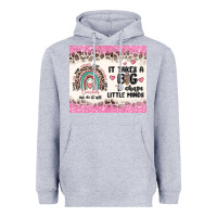 Heather Grey it takes a big to shape little minds Heavyweight Hoodie - MaliasSmallBusiness