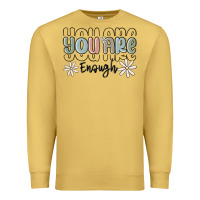 Antique Gold you are enough Premium Sweatshirt - MaliasSmallBusiness