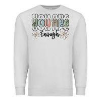 Dove Grey you are enough Premium Sweatshirt - MaliasSmallBusiness
