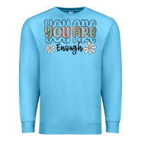 Ocean Blue you are enough Premium Sweatshirt - MaliasSmallBusiness