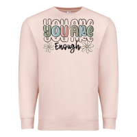 Pale Pink you are enough Premium Sweatshirt - MaliasSmallBusiness